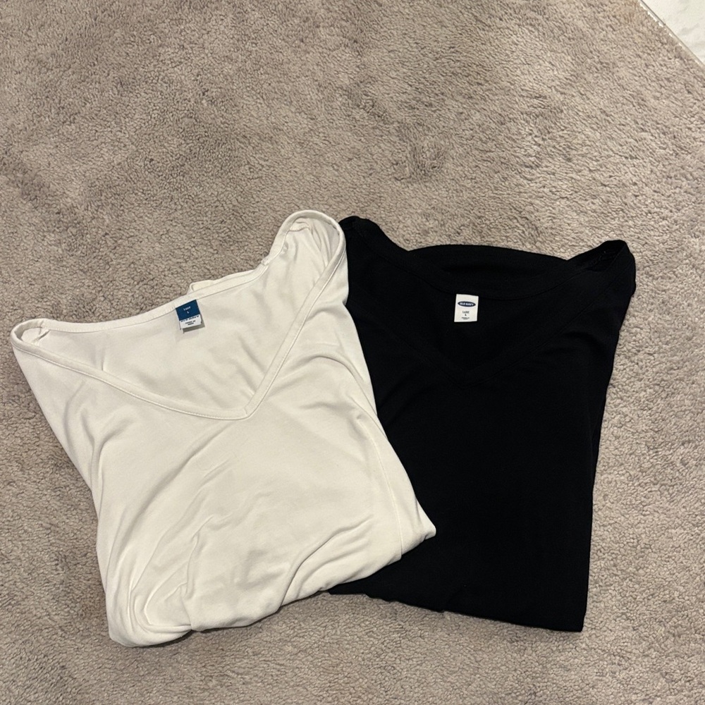 Black and White V-Neck Tops Old Navy
